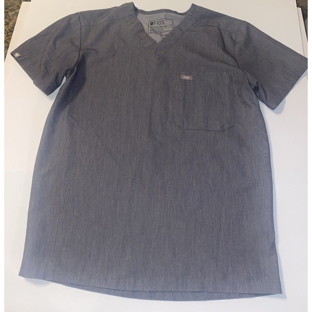 FIGS Technical Collection - Lot Of 2 X-Small Gray Scrub Tops Healthcare